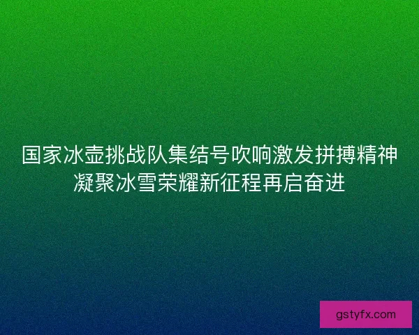 国家冰壶挑战队集结号吹响激发拼搏精神凝聚冰雪荣耀新征程再启奋进